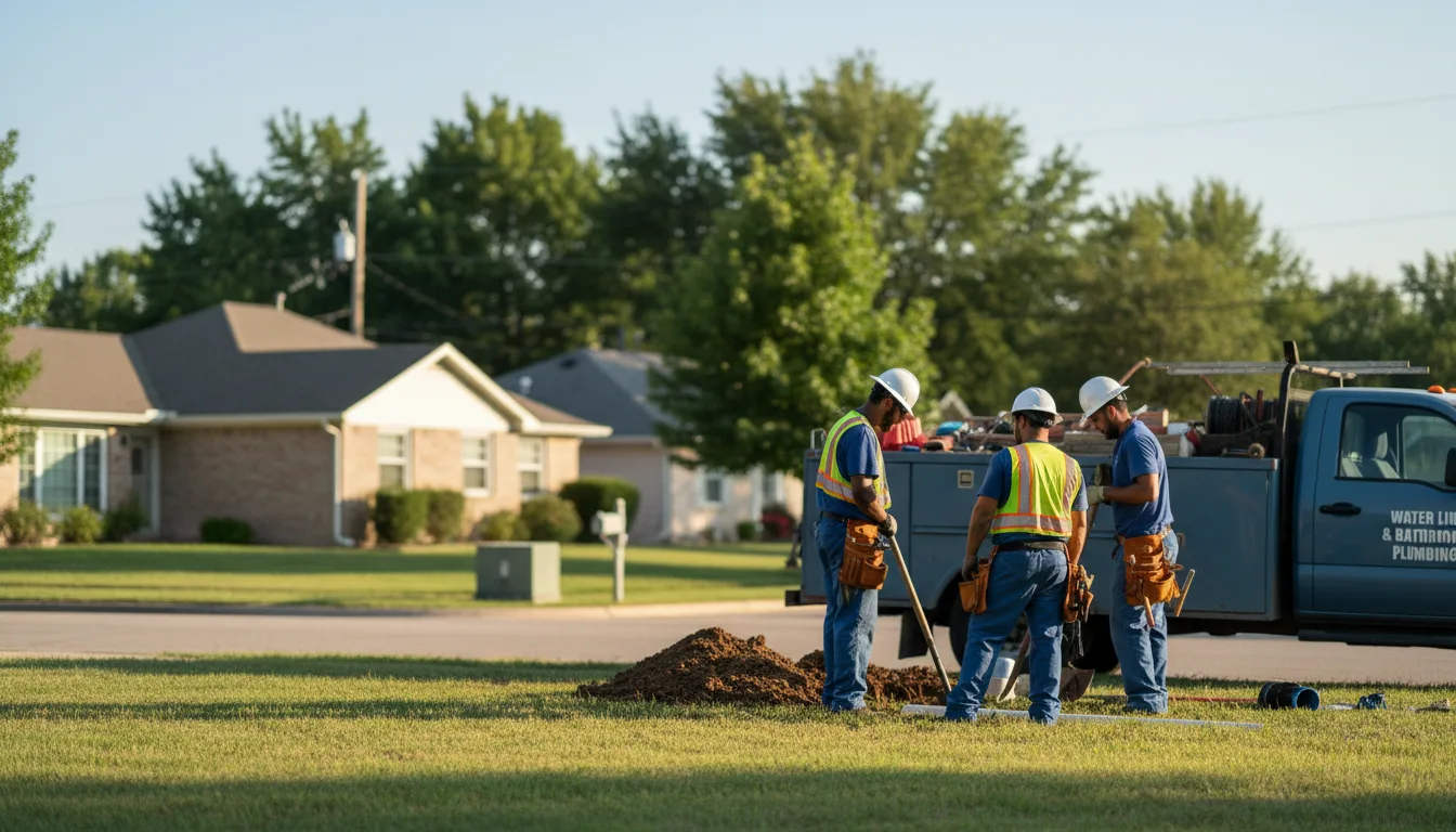 Residential water line and bathroom plumbing service in Floresville, TX